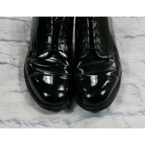 Craddock Terry Shoes MENS 10 Military Dress Oxford High Gloss Black VINTAGE 1992